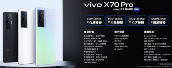 vivo X70 Pro prices