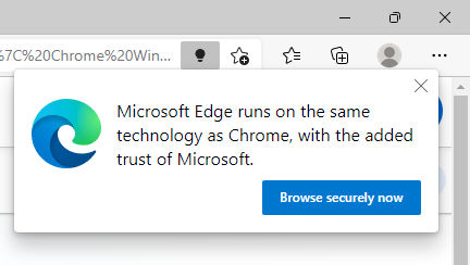 Microsoft edge on alert