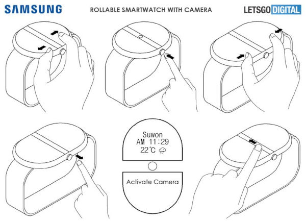 Samsung patents rollable Galaxy Watch with camera