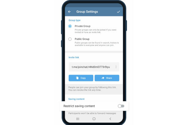 Telegram Protected Content feature
