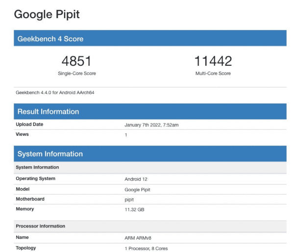 Google Pixel Fold With In House Tensor Chip Appeared In GeekBench