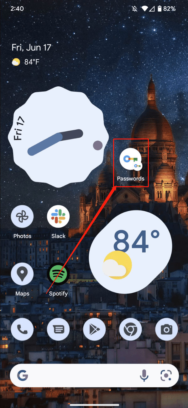 Android 13 ADD PASSWORD MANAGER TOOL TO THE HOME screen