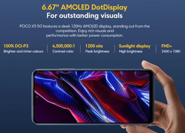 Poco X5 5G display specs