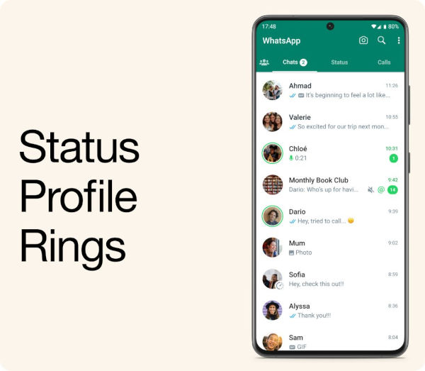 WhatsApp Status Profile Rings
