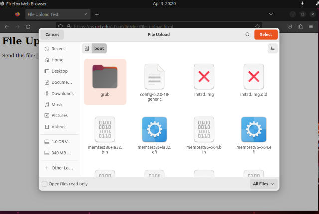 Ubuntu 23.04 new features 9 Icon View for File Upload