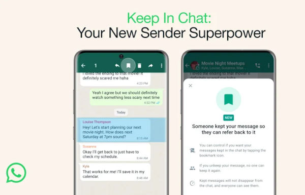 WhatsApp now lets you hold onto disappearing messages if the sender agrees