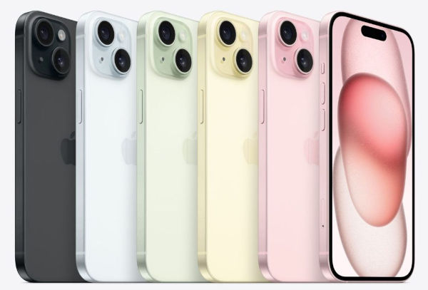 Apple iPhone 15 and iPhone 15 Plus in colors