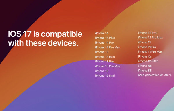 iOS 17 compatible dvices